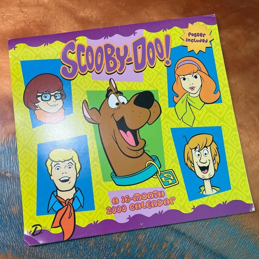 Vintage 2000 Scooby Doo Calendar with Poster Y2K